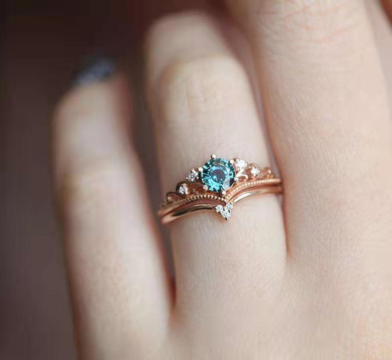 Anillos de oro rosa de moda chapados para mujer