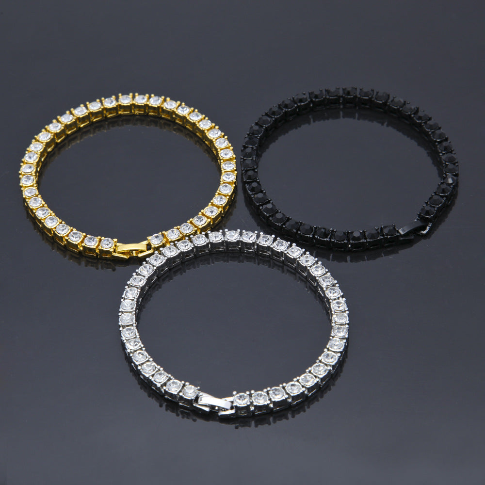Zinnlegierung Goldfarbenes Iced Armband Herren Hip Hop Kette Street Rock Schmuck