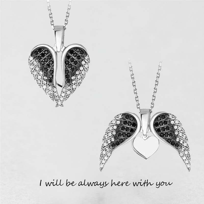 Collar Colgante Corazón Alas de Ángel para Mujer