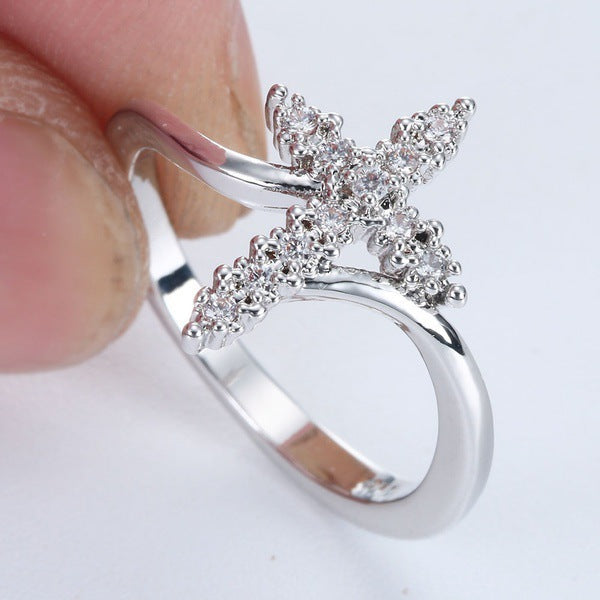 Diamant Christlicher Jesus Kreuz Ring
