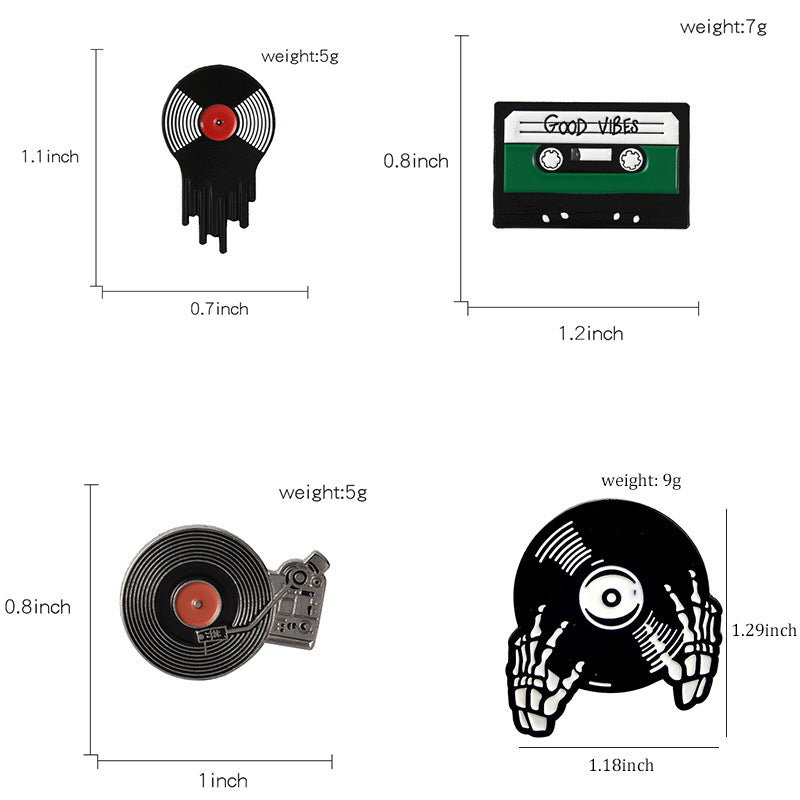 Broche de vinilo de gramófono
