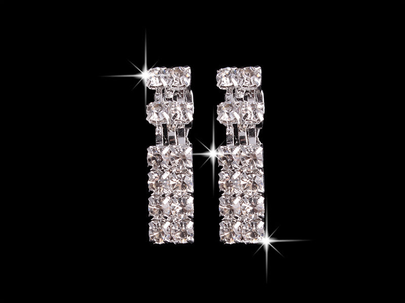 Juego de collar de 4 piezas con diamantes de imitación, pendientes, anillo y pulsera, joyería de moda para mujer