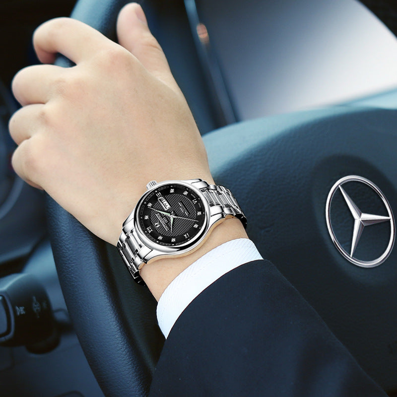 Echte Rui Edge Herren-Automatikuhren, mechanische Uhren, Business-Herrenuhr, leuchtend, hohl, wasserdicht, feiner Stahl