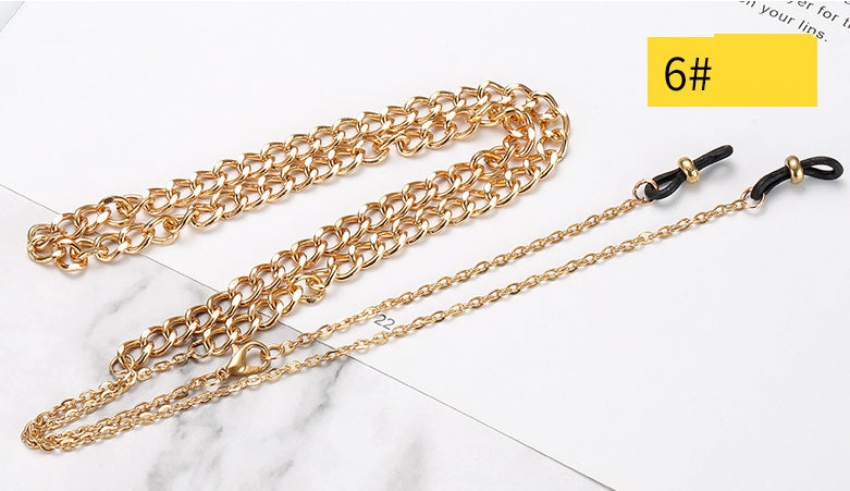 Neues Mesh Rot Brillenketten Sonnenbrillenkette Halskette Metallkette Sonnenbrille mit Kette Mode