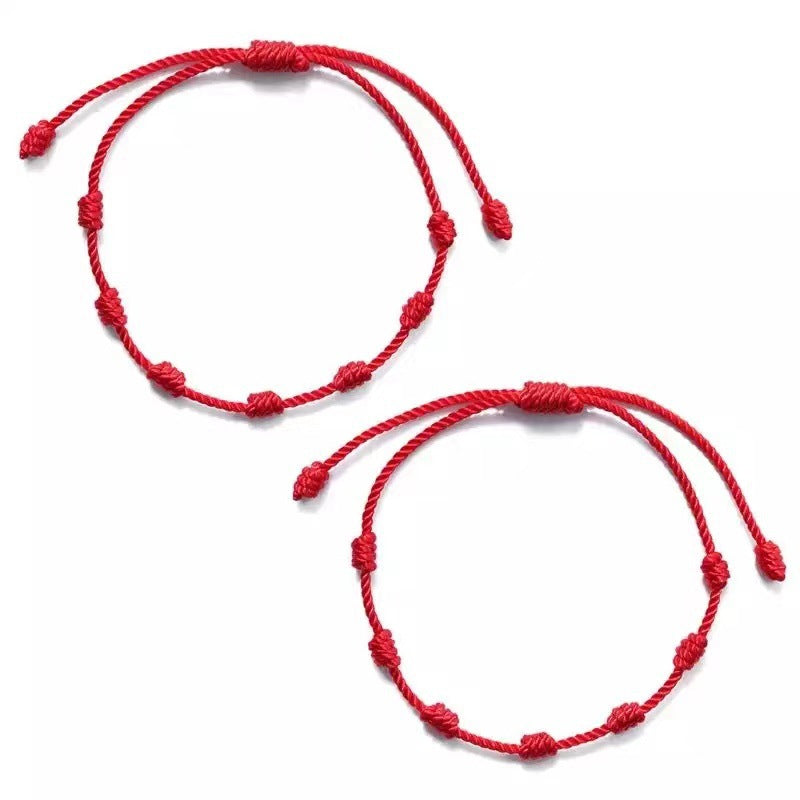 7 Knot Lucky Bracelet Simple Personality Hand-woven Adjustable