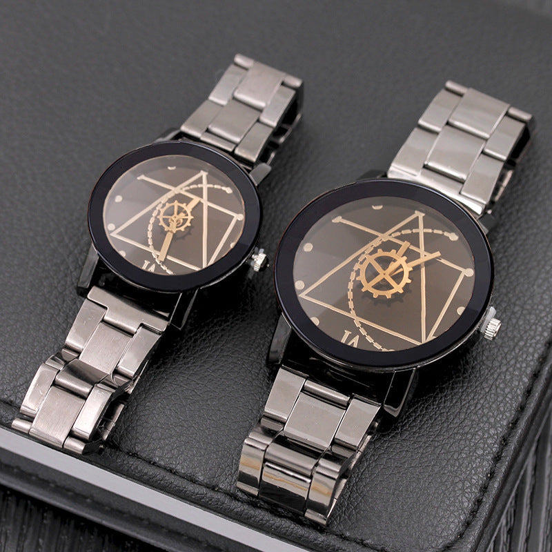 Fashion Gear Kompass Plattenspieler Stahl Uhr Herren Und Damen Paar Uhren