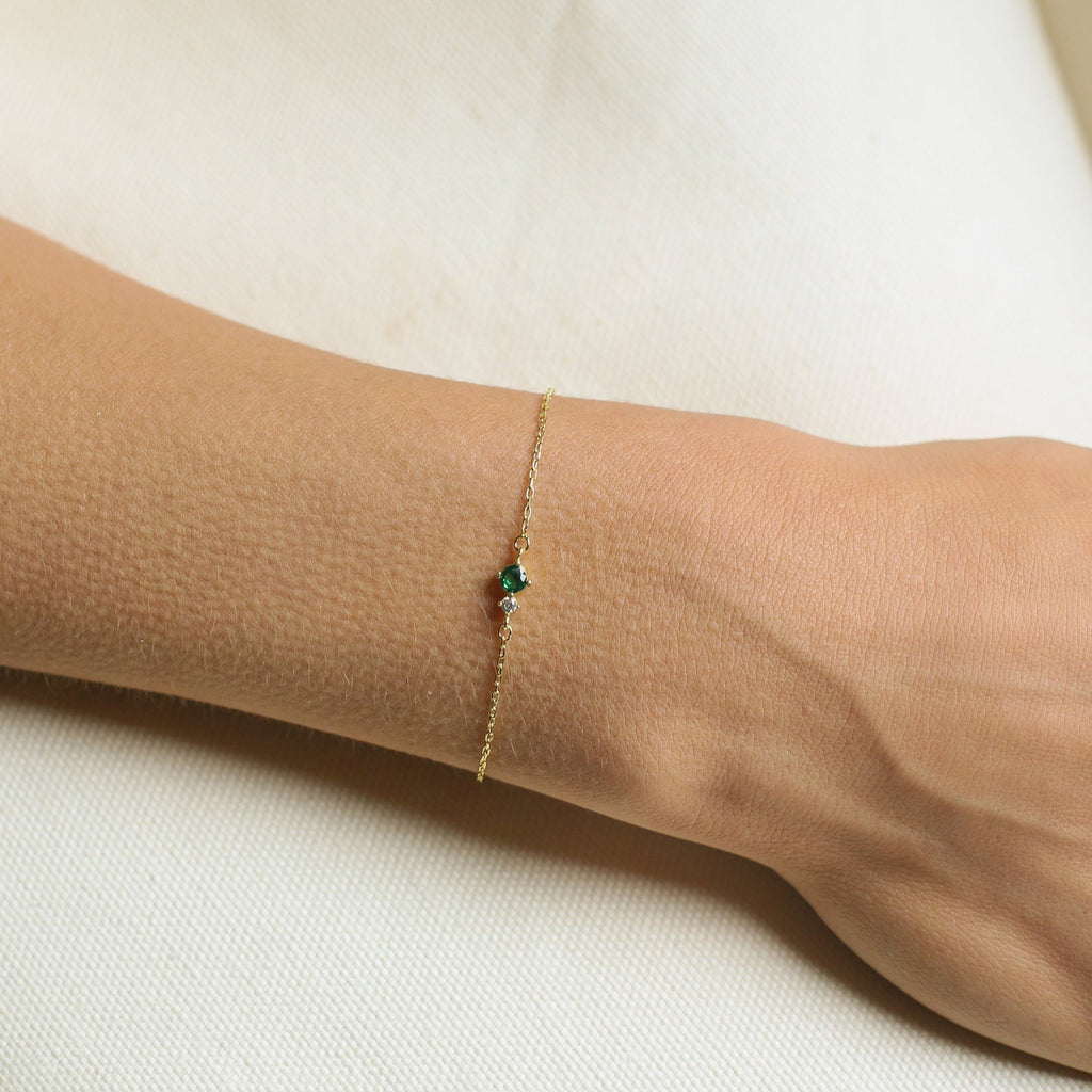 Europäisches und amerikanisches Retro-Armband mit 12 Monatsblumen, Zirkon-Geburtsstein-Anhänger