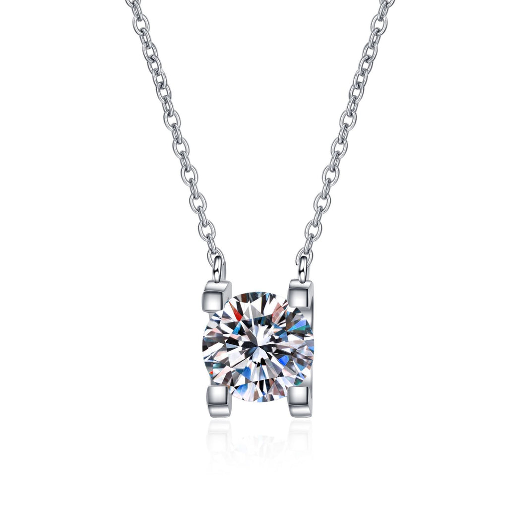 S925 Sterling-Silber Moissanit-Halskette