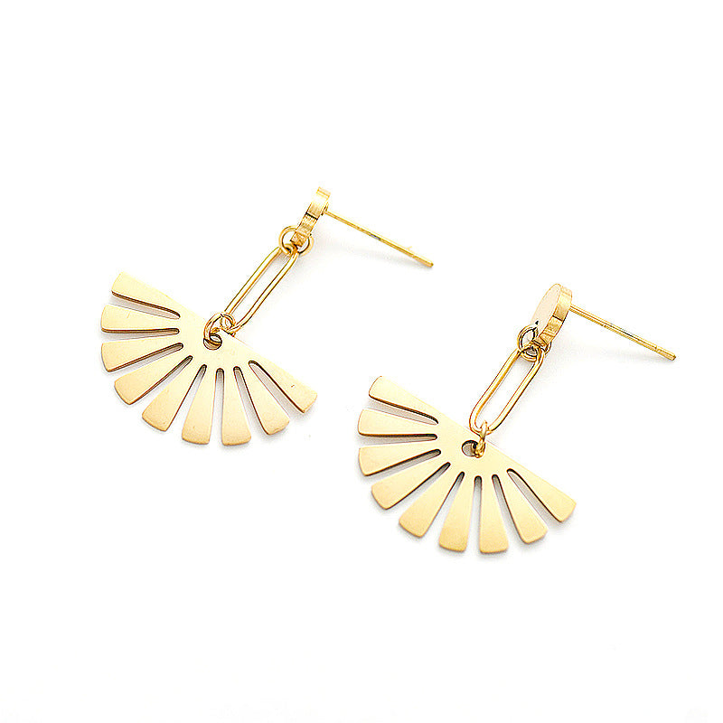 Pendientes de Mujer con Forma de Abanico Populares en Europa y América, Tendencia de Pendientes Exquisitos