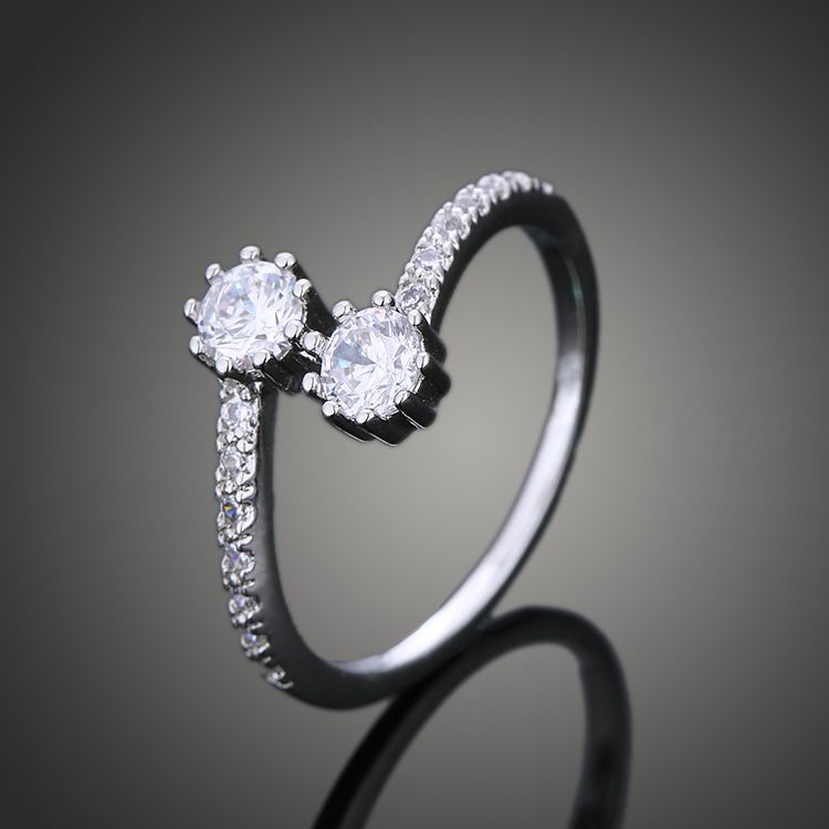 Anillo de compromiso y boda para venta rápida en eBay, adornado a mano, circonita de alta calidad, lujo europeo y americano, explosión de comercio exterior