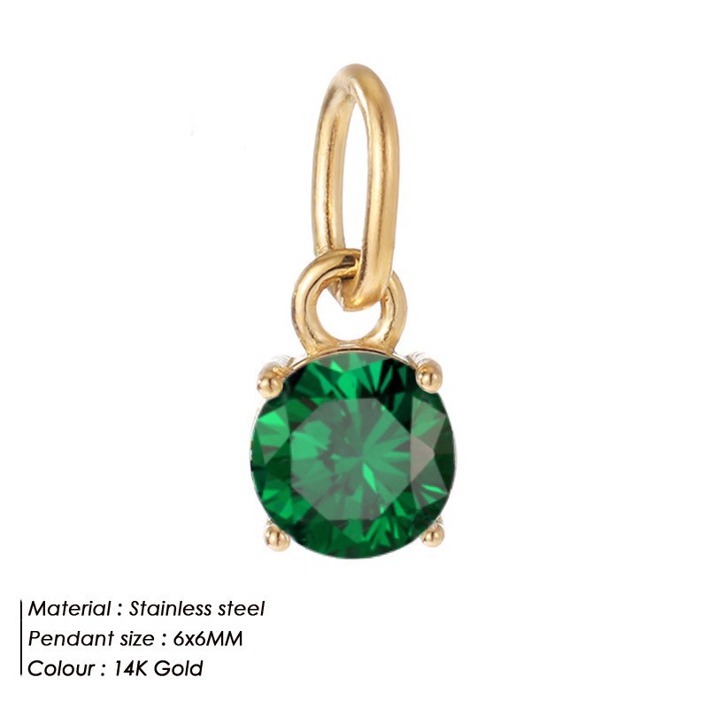 Ornament All-match Neue Edelstahl Runde Accessoires Diamant Damenanhänger