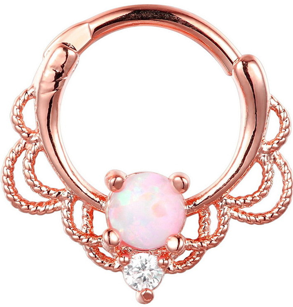 Anillo de nariz de ópalo de acero inoxidable