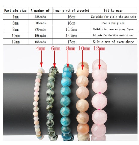 Natural Blue Apatite Bracelets Are Suitable For Men And Women To Wear Elastic Beaded Jewelry