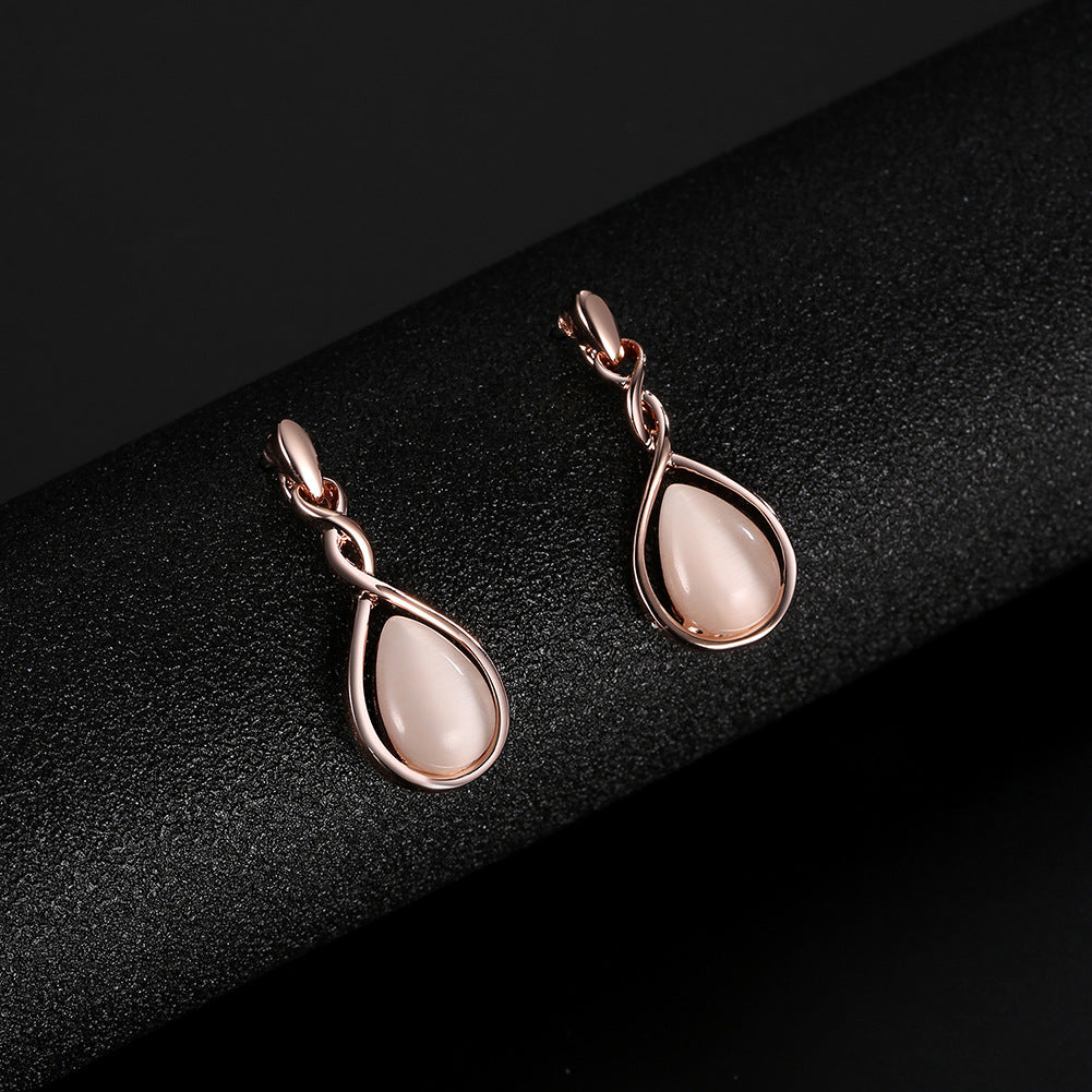 Europäische und amerikanische Außenhandel beliebter Schmuck Diamant Edelstein Halskette Ohrringe Set