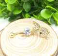 Anillo de ombligo con cabeza de conejo
