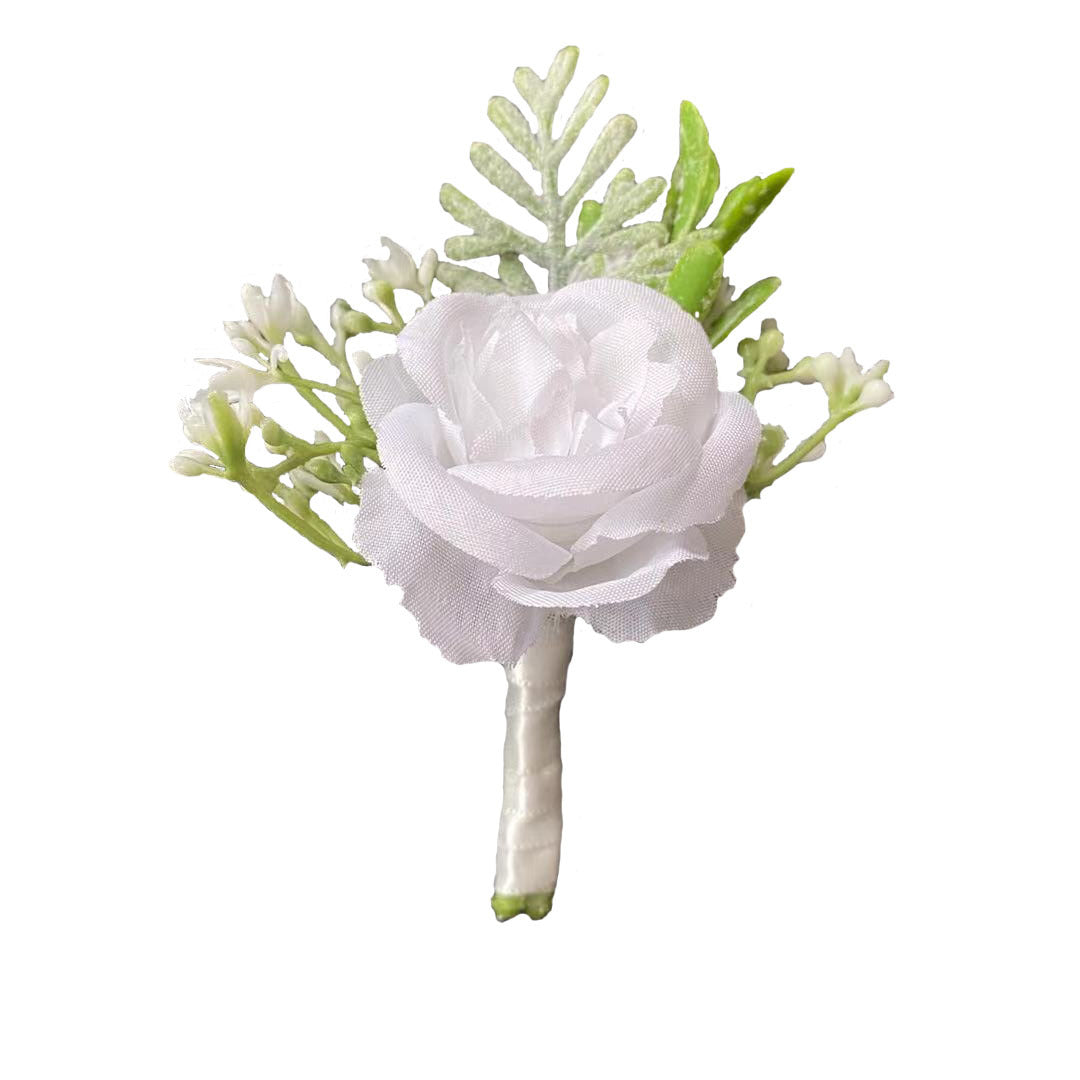 Koreanischer Stoff Braut und Bräutigam Korsage Rose Kleine Knospen Seidenblume vor der Heirat