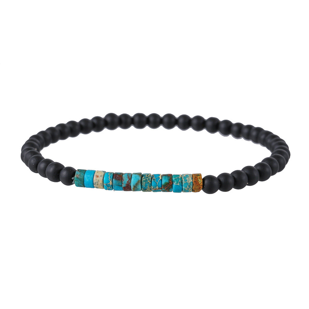 Simple Turquoise Wooden Bead Bracelet
