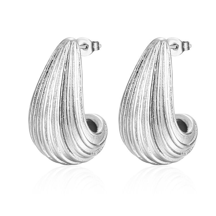 Pendientes de gota de acero inoxidable de moda para mujer