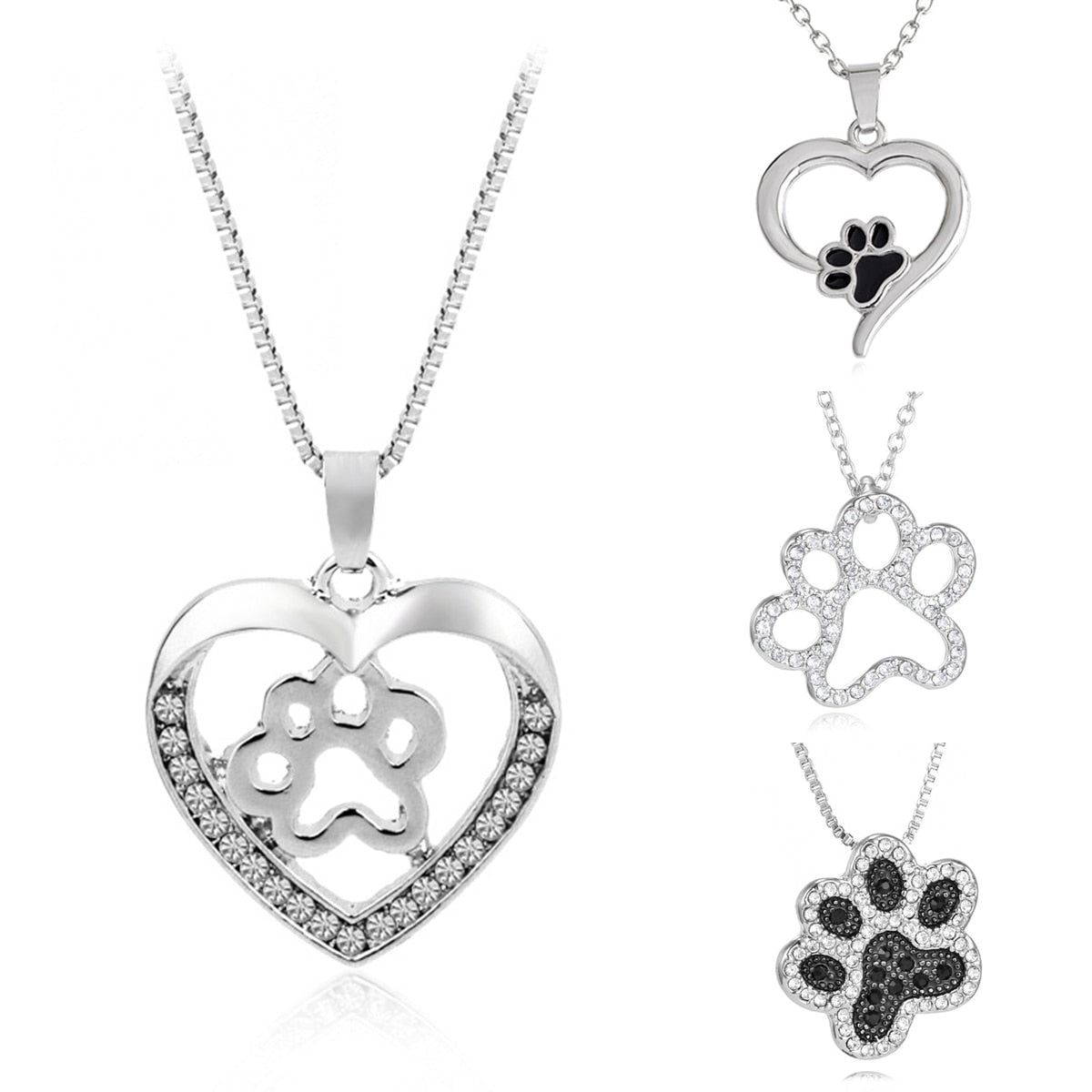 WISH Explosion Fashion Kreative Liebe Hunde-Pfotenabdruck-Anhänger-Halskette Außenhandel Neue Metallschmuck Großhandel