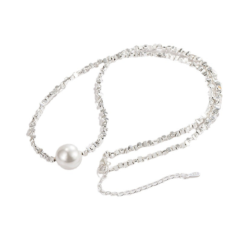 Small Pieces Of Silver Pearl Necklace Light Luxury And Simplicity