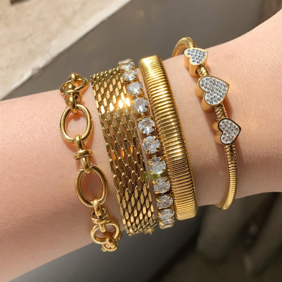 Juego de cinco pulseras retro de plata con cristales en forma de corazón para mujer, joyería de moda con geometría y símbolo infinito ajustable
