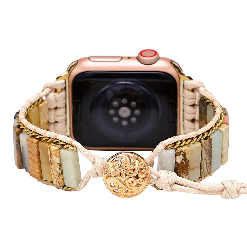 Correa de reloj trenzada de piedra estilo bohemio