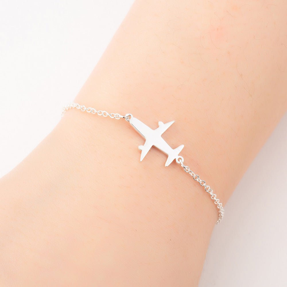 Edelstahlarmbänder Schlichtes Flugzeugdesign Anhänger Ketten Mode Charms Armband für Damen Schmuck Party Geschenke