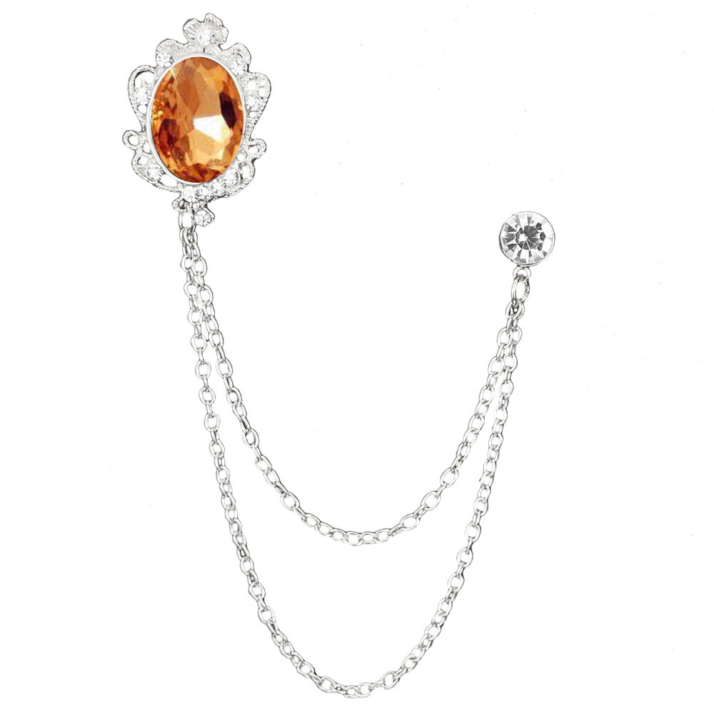 Juwelenbesetzte Quastenkette Brosche Herren Accessoires Abzeichen