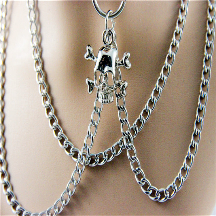 Punk Skull Neckband Personalized Leather Chain Collar