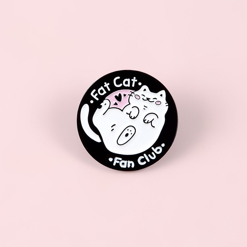 Broche de alfiler de pintura de gato blanco lindo personalizado
