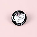 Broche de alfiler de pintura de gato blanco lindo personalizado