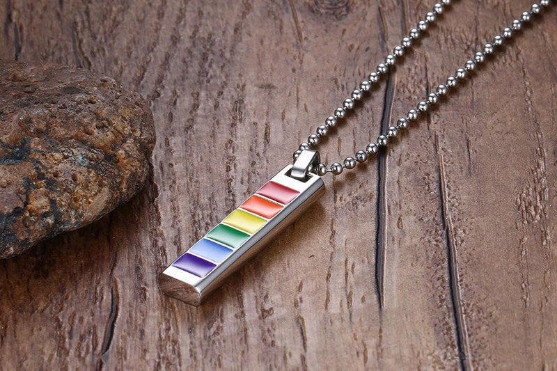 Regenbogenförmige rechteckige Anhängerhalskette