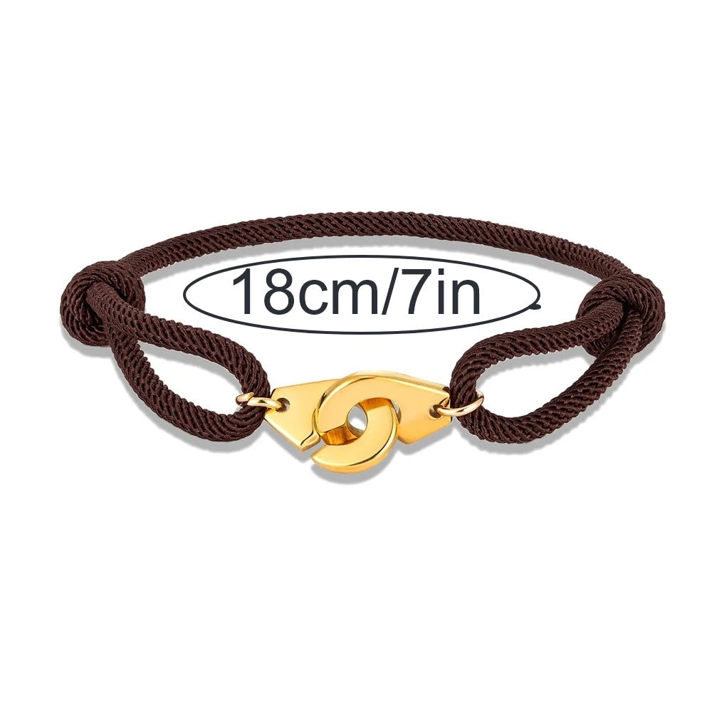 Handschellen-Edelstahlarmband, verstellbares Seilarmband