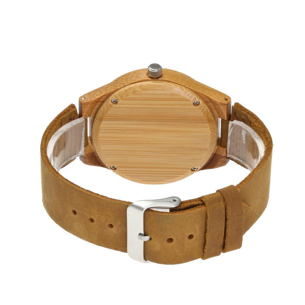 Hölzerne Armbanduhr aus Leder, Partneruhren Bambus und Holzuhren