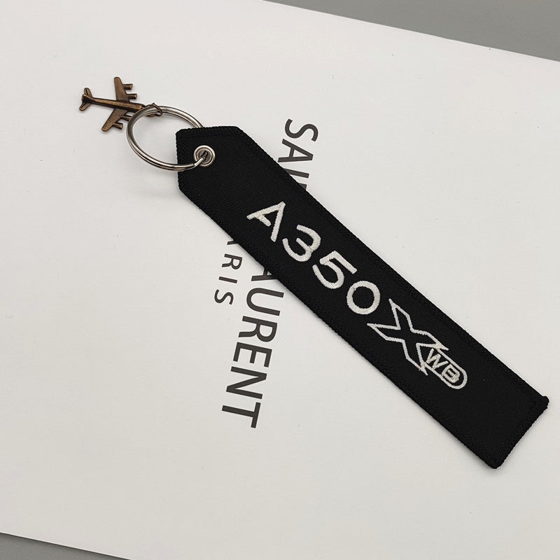 Llavero de aviación de bolsillo con logotipo bordado