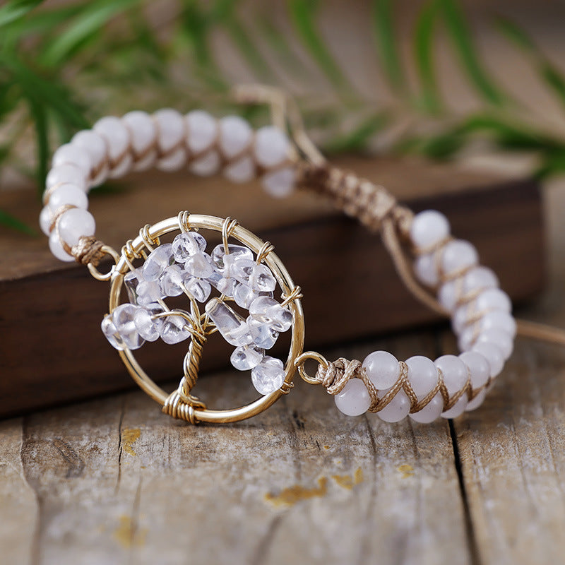 Pulsera de pareja tejida a mano de amatista