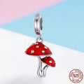 Schmuck Pilz Silber Anhänger Mode DIY