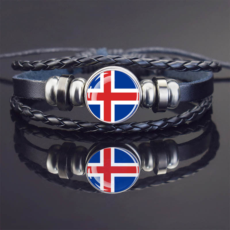 World Flag Bracelet Woven Twisted