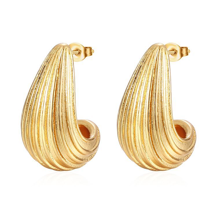 Pendientes de gota de acero inoxidable de moda para mujer
