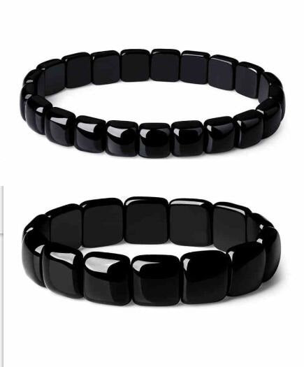 Men And Women Couple Natural Obsidian Bracelet