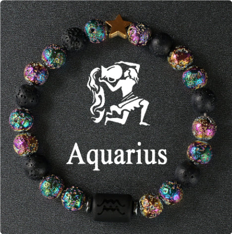 Twelve Constellation Couple Bracelet Tigereye Handmade Bracelet Shooter