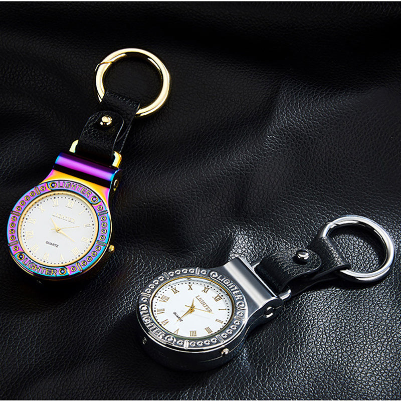 Encendedor Metálico Recargable USB Tipo Reloj, A Prueba de Viento