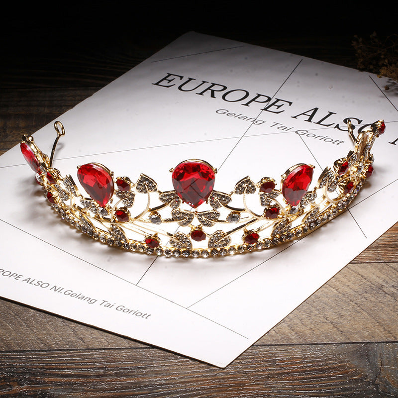 Goldene Blätter Große Krone Brautkleid-Accessoires