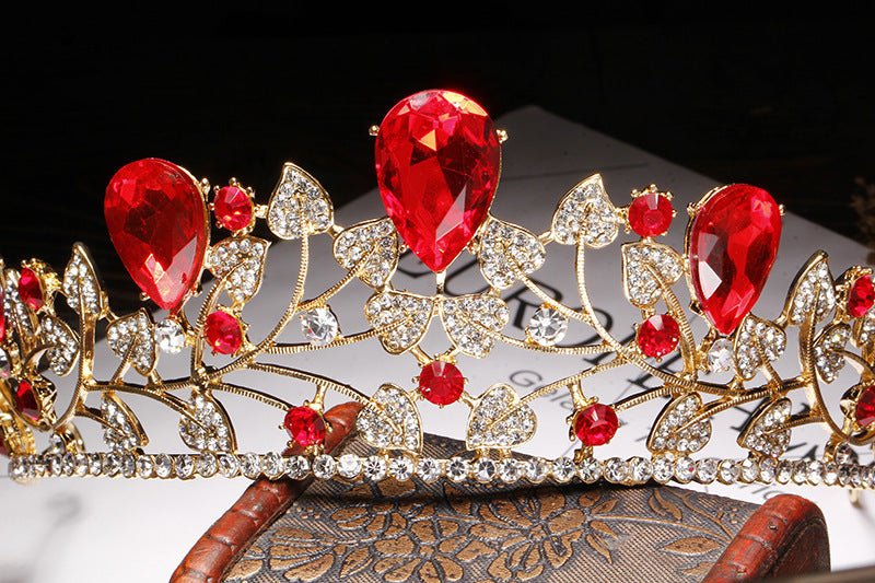 Goldene Blätter Große Krone Brautkleid-Accessoires