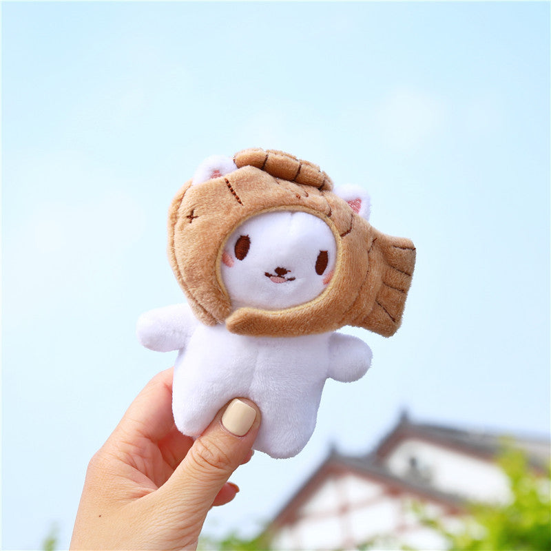Llavero - Muñeco de peluche de mosquetón, aspecto lindo y encantador, pollito, gato, perro, oso, nube, gamberro