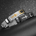 Stahlgitterarmband Armband Goldkreuz Titanstahl Herren Persönlichkeitsarmband