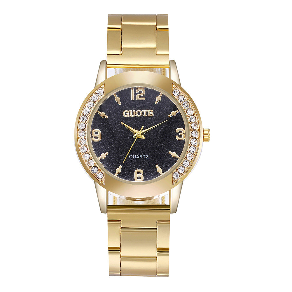 Reloj de cuarzo para mujer con caja de diamantes