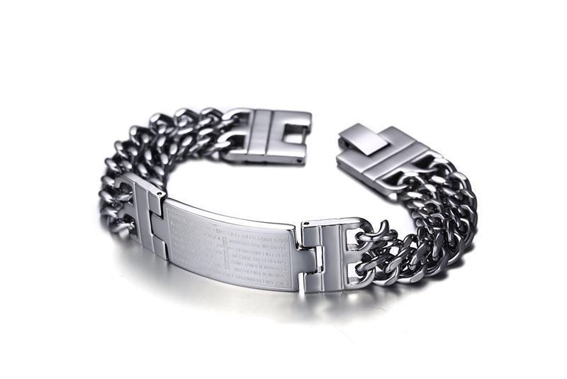 Herrenarmband Kreuz-Schrift