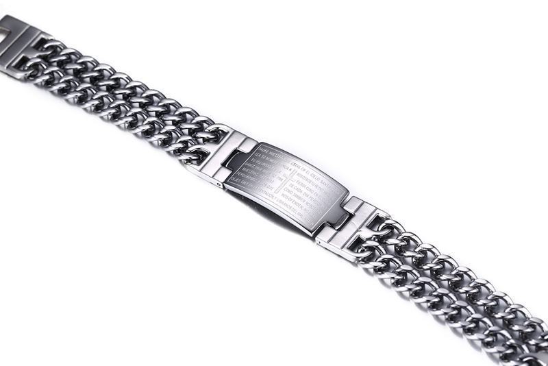 Herrenarmband Kreuz-Schrift