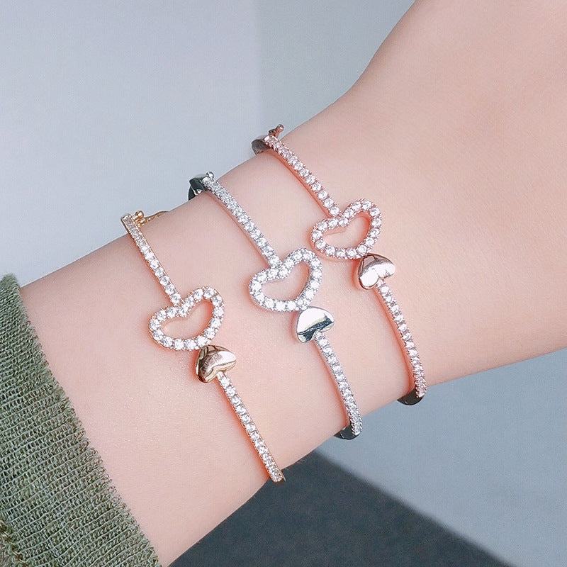 Pulseras de pareja con diseño de corazón para hombres y mujeres